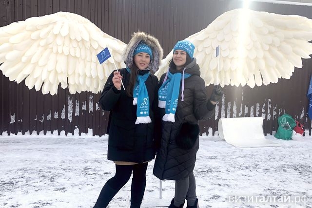 лебединые крылья фотозона на Алтайской зимовке.jpg